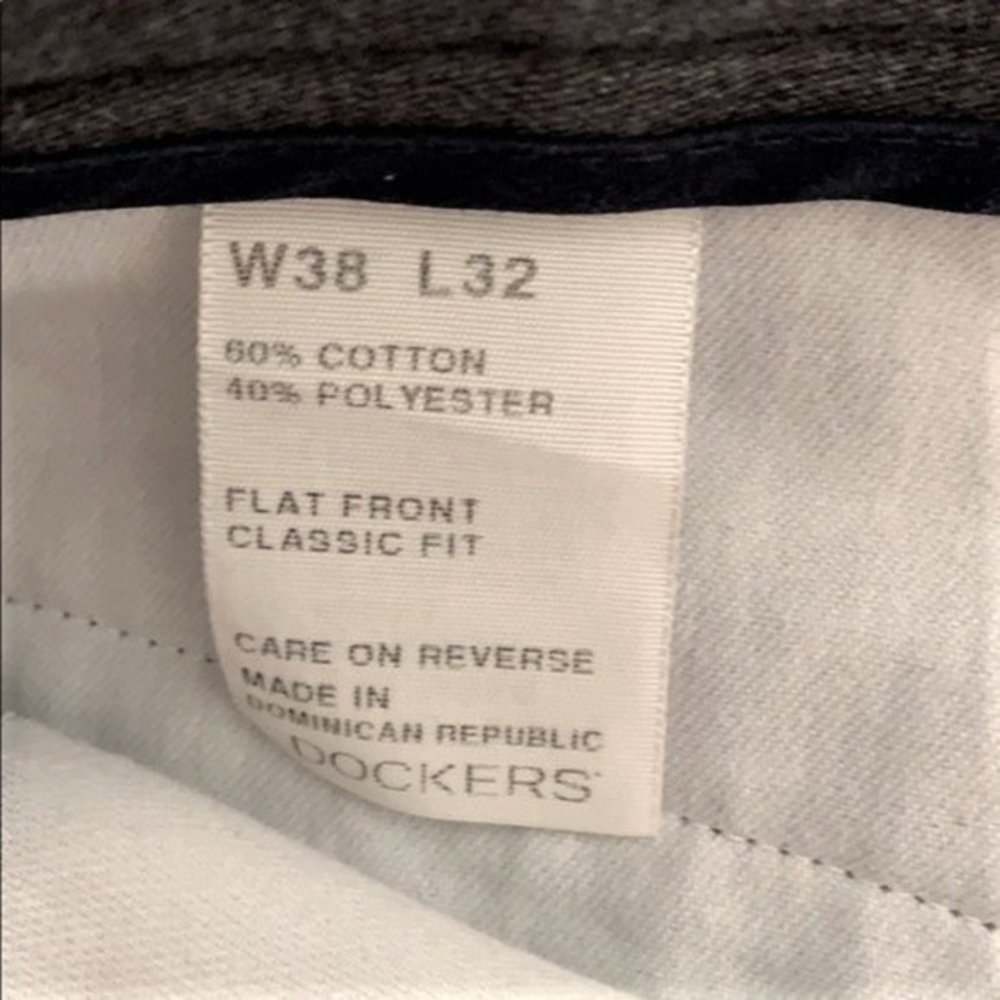 Dockers Dark Gray Flat Front Classic Fit Dress Pants Size 38 x 31.50 - Picture 7 of 7
